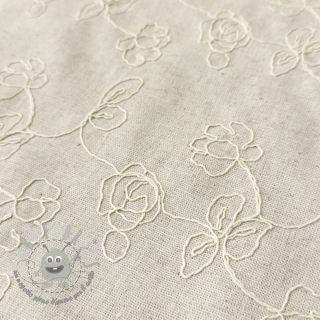 Viscosa con lino EMBROIDERY Climbing flowers