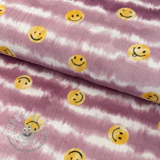 Mussola/Doppia garza Happy faces blush digital print