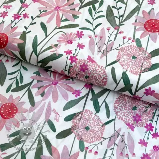 Tessuto di cotone Meadow white digital print