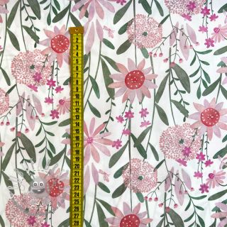 Tessuto di cotone Meadow white digital print
