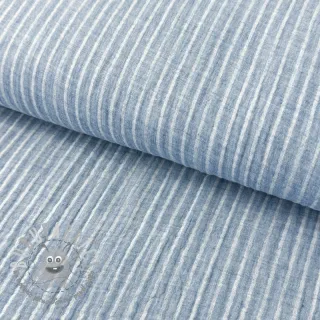 Mussola/Doppia garza YARN DYED Stripes light blue