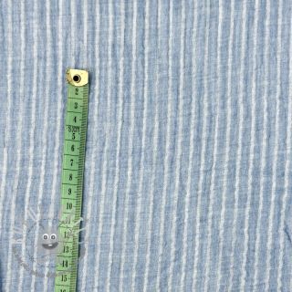 Mussola/Doppia garza YARN DYED Stripes light blue