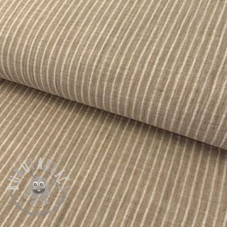 Mussola/Doppia garza YARN DYED Stripes taupe