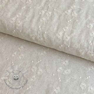 Viscosa con lino EMBROIDERY Twin flowers