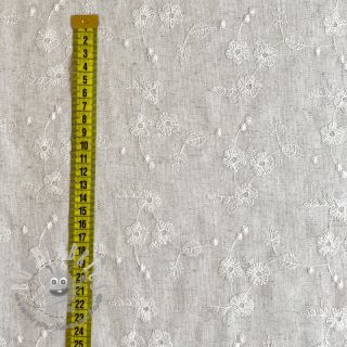 Viscosa con lino EMBROIDERY Twin flowers