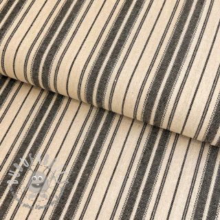 Viscosa con lino Doubled stripes black
