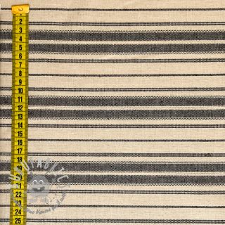 Viscosa con lino Doubled stripes black