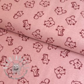 Tessuto di cotone FLANNEL Cats old rose
