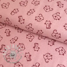 Tessuto di cotone FLANNEL Cats old rose