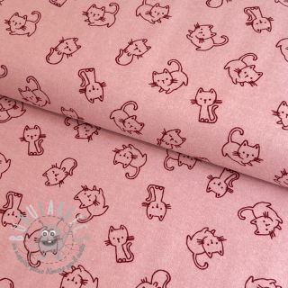 Tessuto di cotone FLANNEL Cats old rose