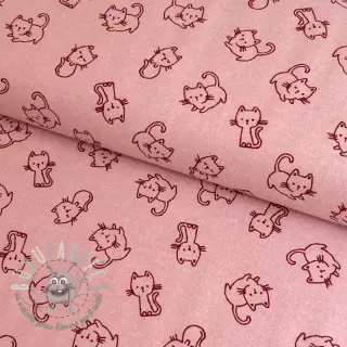Tessuto di cotone FLANNEL Cats old rose