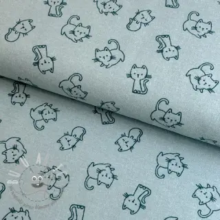 Tessuto di cotone FLANNEL Cats mint