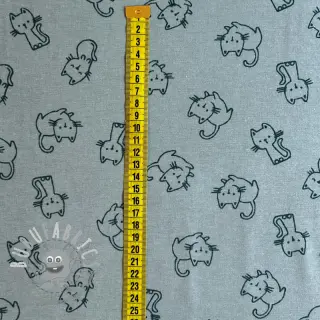 Tessuto di cotone FLANNEL Cats mint