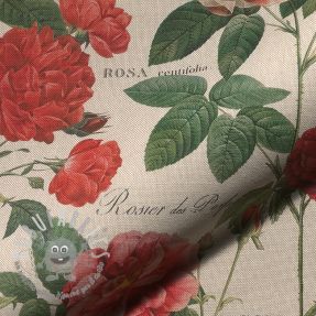 Tessuto decorativo Linenlook premium Vintage Rose Garden digital print