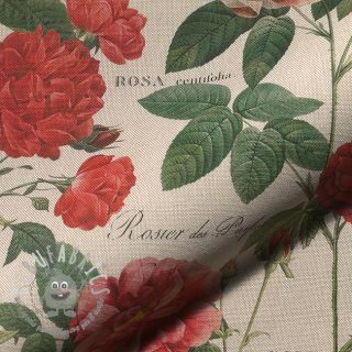 Tessuto decorativo Linenlook premium Vintage Rose Garden digital print