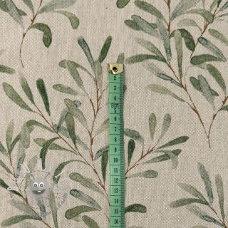 Tessuto decorativo Linenlook Misletoe Painted Leaf