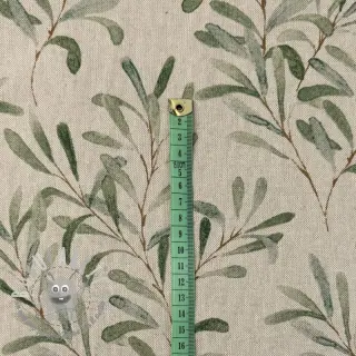 Tessuto decorativo Linenlook Misletoe Painted Leaf