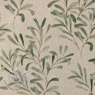Tessuto decorativo Linenlook Misletoe Painted Leaf