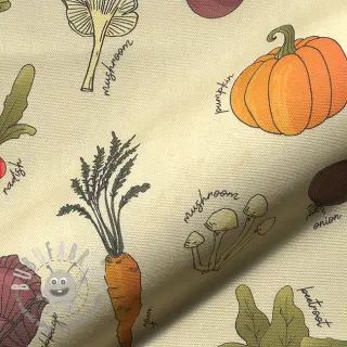 Tessuto decorativo Veggie Harvest Garden digital print