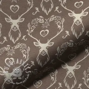 Tessuto decorativo jacquard DOUBLE FACE Landhaus Deer Heart taupe