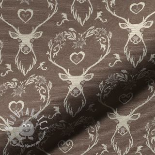 Tessuto decorativo jacquard DOUBLE FACE Landhaus Deer Heart taupe