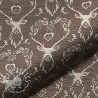 Tessuto decorativo jacquard DOUBLE FACE Landhaus Deer Heart taupe