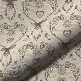 Tessuto decorativo jacquard DOUBLE FACE Landhaus Deer Heart taupe