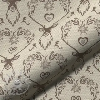 Tessuto decorativo jacquard DOUBLE FACE Landhaus Deer Heart taupe