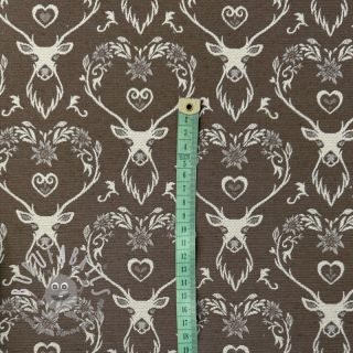 Tessuto decorativo jacquard DOUBLE FACE Landhaus Deer Heart taupe