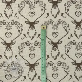 Tessuto decorativo jacquard DOUBLE FACE Landhaus Deer Heart taupe