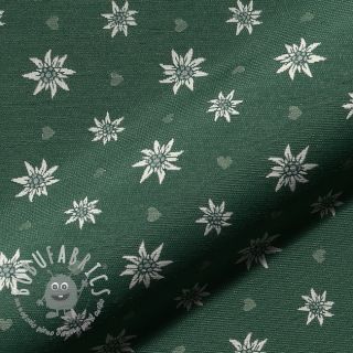 Tessuto decorativo jacquard DOUBLE FACE Landhaus Edelweiss forest green