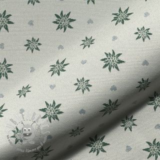 Tessuto decorativo jacquard DOUBLE FACE Landhaus Edelweiss forest green