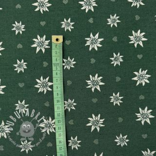Tessuto decorativo jacquard DOUBLE FACE Landhaus Edelweiss forest green