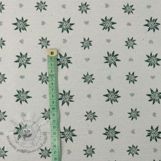 Tessuto decorativo jacquard DOUBLE FACE Landhaus Edelweiss forest green
