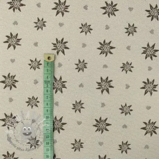 Tessuto decorativo jacquard DOUBLE FACE Landhaus Edelweiss taupe