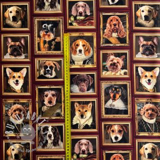 Tessuto decorativo Dogs Golden Age digital print