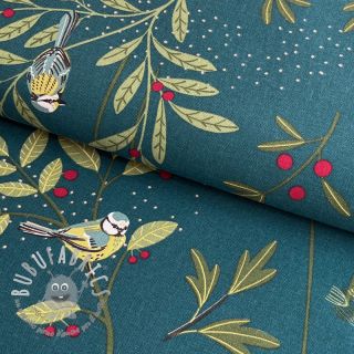 Tessuto decorativo premium Birds Berry Branch