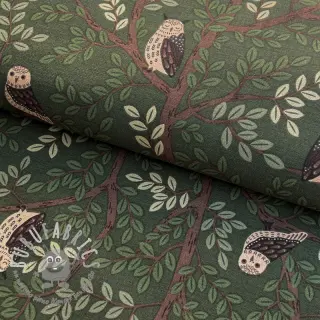 Tessuto decorativo premium Forest Wood Owl