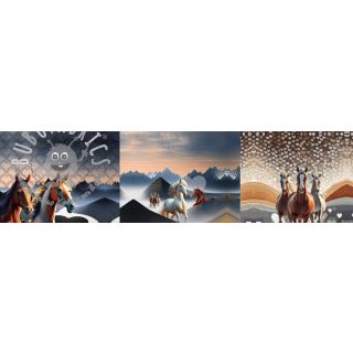 Felpa Desert Horses PANEL digital print