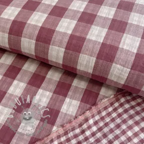 Mussola/Doppia garza Double sided CHECKS MINI rosewood