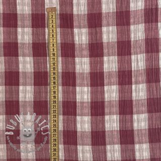 Mussola/Doppia garza Double sided CHECKS MINI rosewood