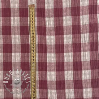 Mussola/Doppia garza Double sided CHECKS MINI rosewood