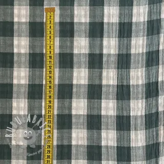 Mussola/Doppia garza Double sided CHECKS MINI cyan