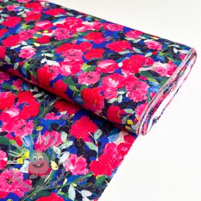 Viscosa LUREX Pink flowers digital print