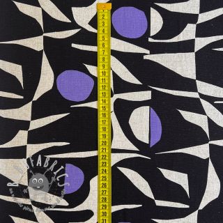 Viscosa con lino Abstract black purple