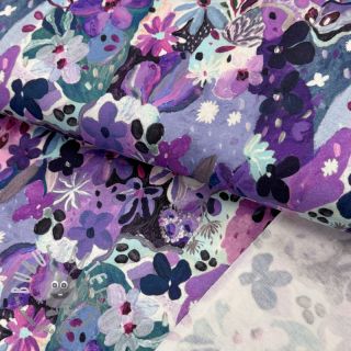Felpa garzata NERIDA HANSEN Settle petal purple digital print
