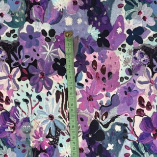 Felpa garzata NERIDA HANSEN Settle petal purple digital print