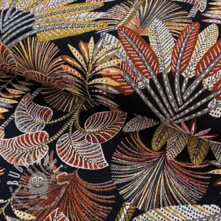Tessuto decorativo jacquard Mayorque noir