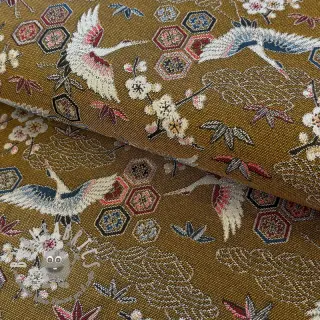 Tessuto decorativo jacquard Grues or