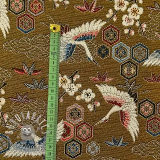 Tessuto decorativo jacquard Grues or